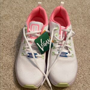 Skechers White and Pink Vegan Shoes